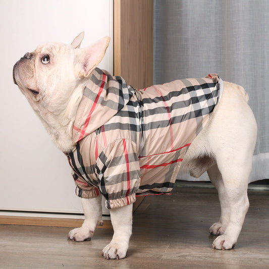 Plaid French Bulldog Raincoat