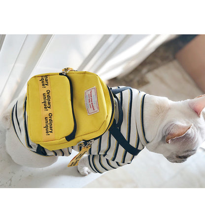 Backpack Striped Frenchie T-Shirt
