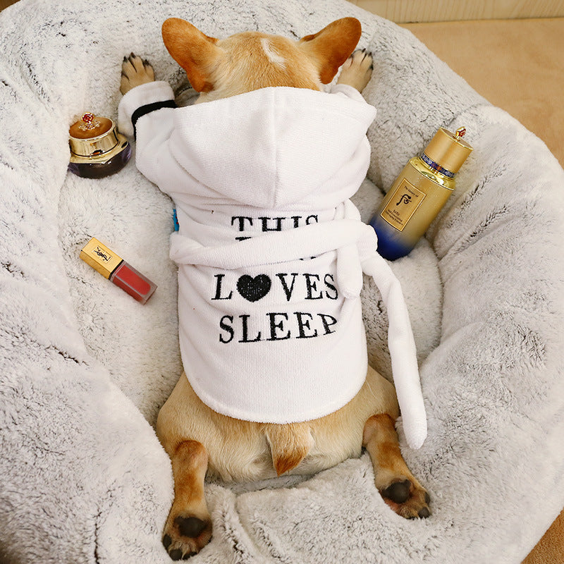 This Dog Loves Sleep Frenchie Bathrobe