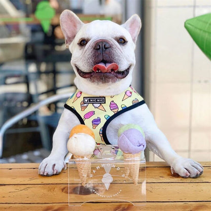 Yellow Ice Cream  French Bulldog Harness And Leash Set