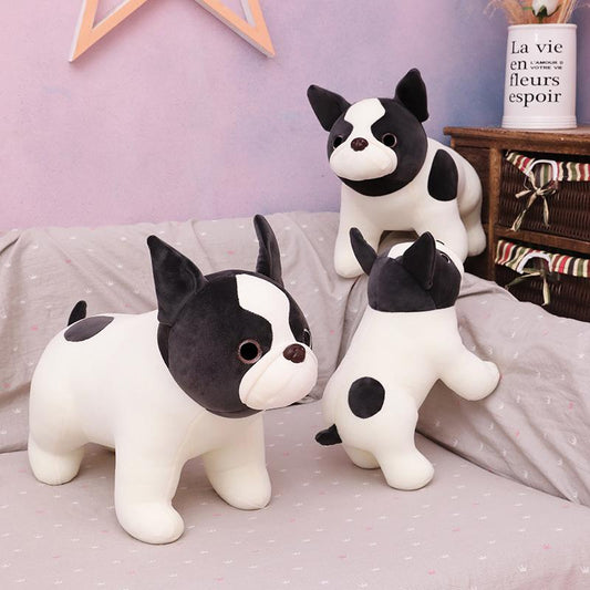 Black & white Bulldog Plush Toy French cow 38cm