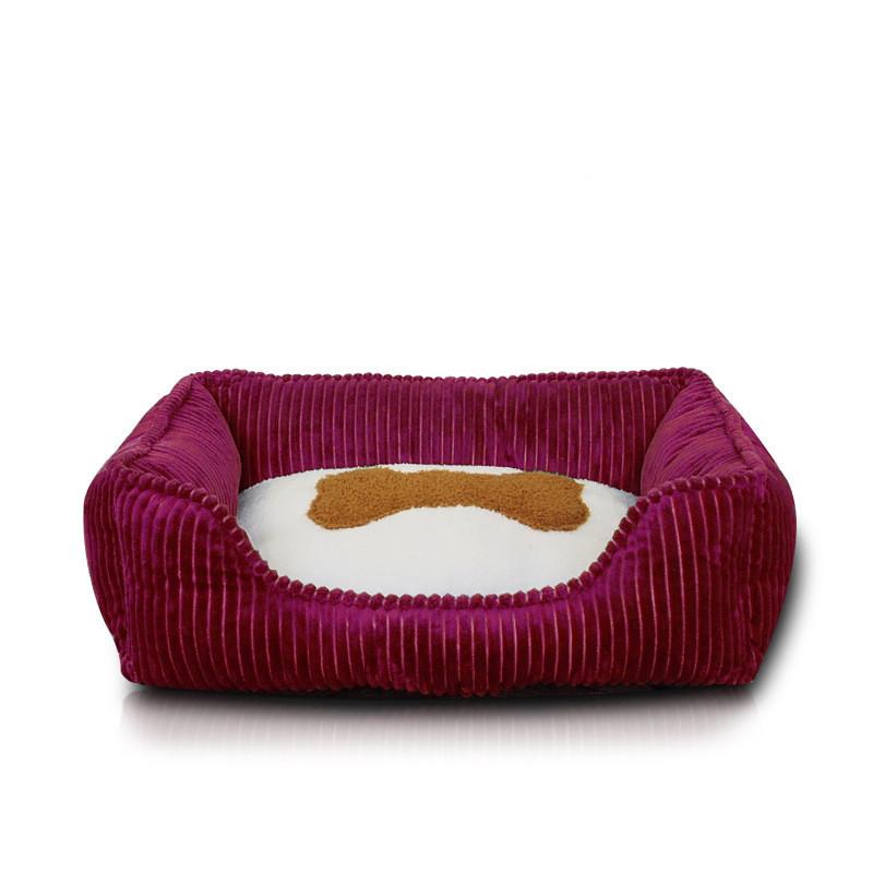 Corduroy Bone Frenchie Bed Red M
