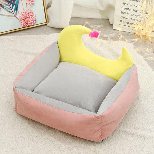 Crescent Moon French Dog Bed Pink M