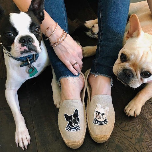 Embroidered Frenchie Espadrilles