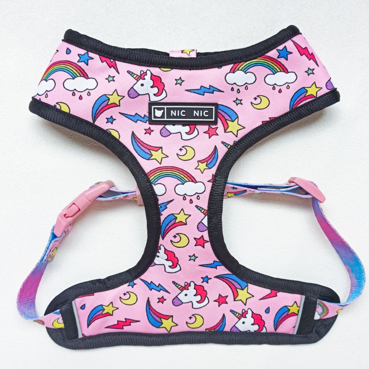 French Bulldog Unicorn Harness And Leash Set Blue Harness XL