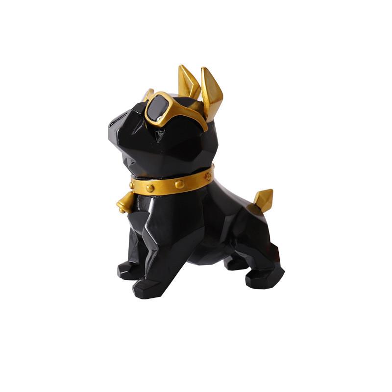 Geometric French Bulldog Figurine Black