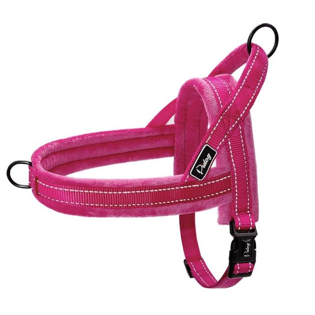 Reflective-Padded Frenchie Dog Harness Rose L