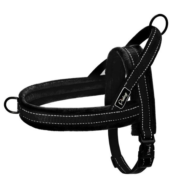 Reflective-Padded Frenchie Dog Harness Black L