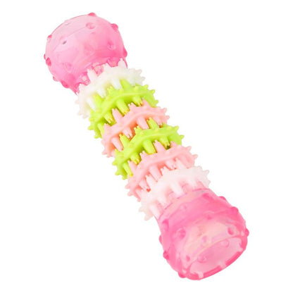 Tooth Cleaning Dog Chew Toy Pink Q3pcs S