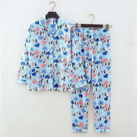 Women's Frenchie Print Pajama Set S
