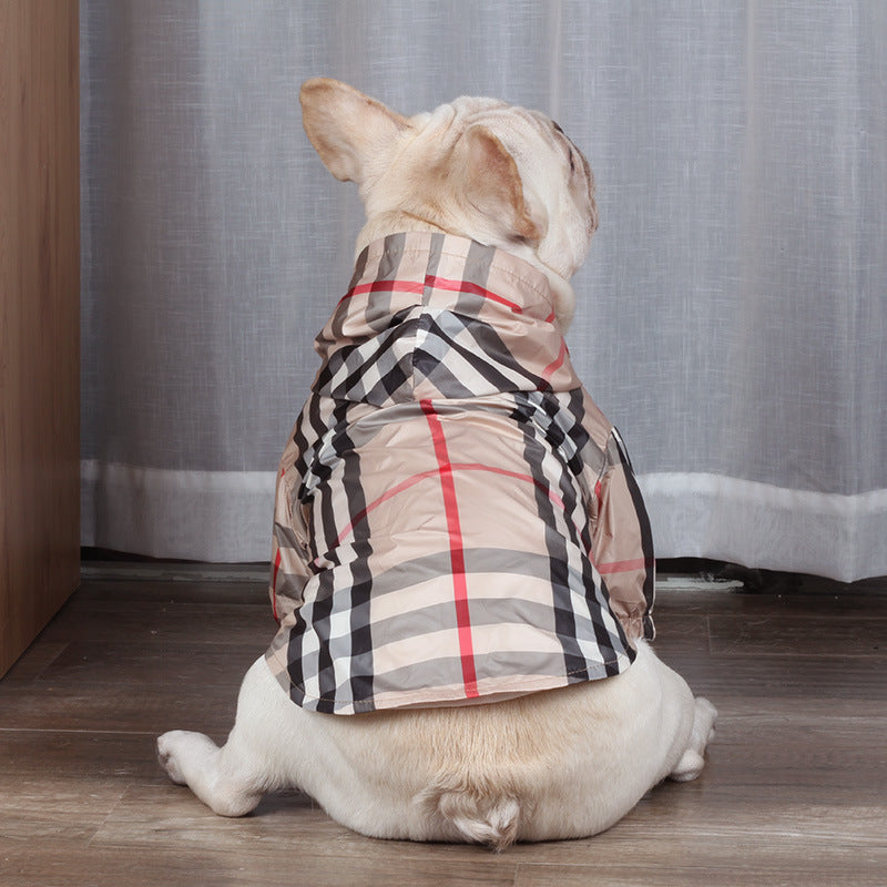 Plaid French Bulldog Raincoat