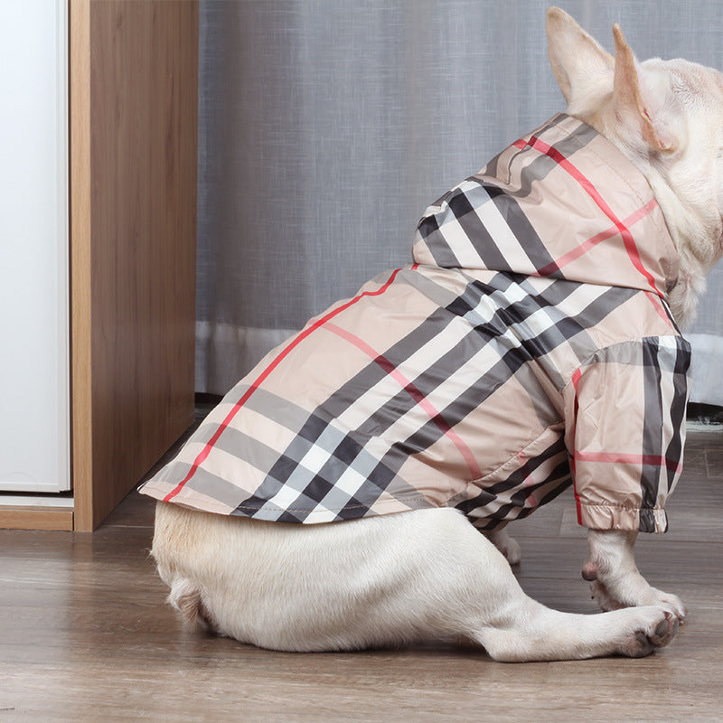 Plaid French Bulldog Raincoat