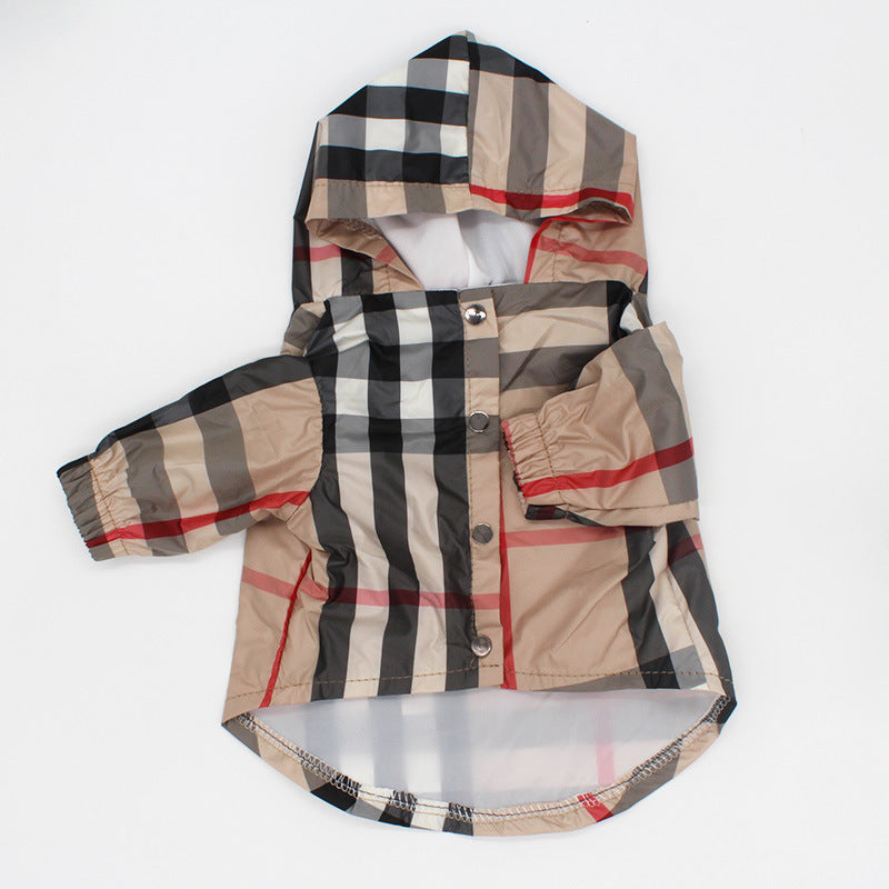 Plaid French Bulldog Raincoat