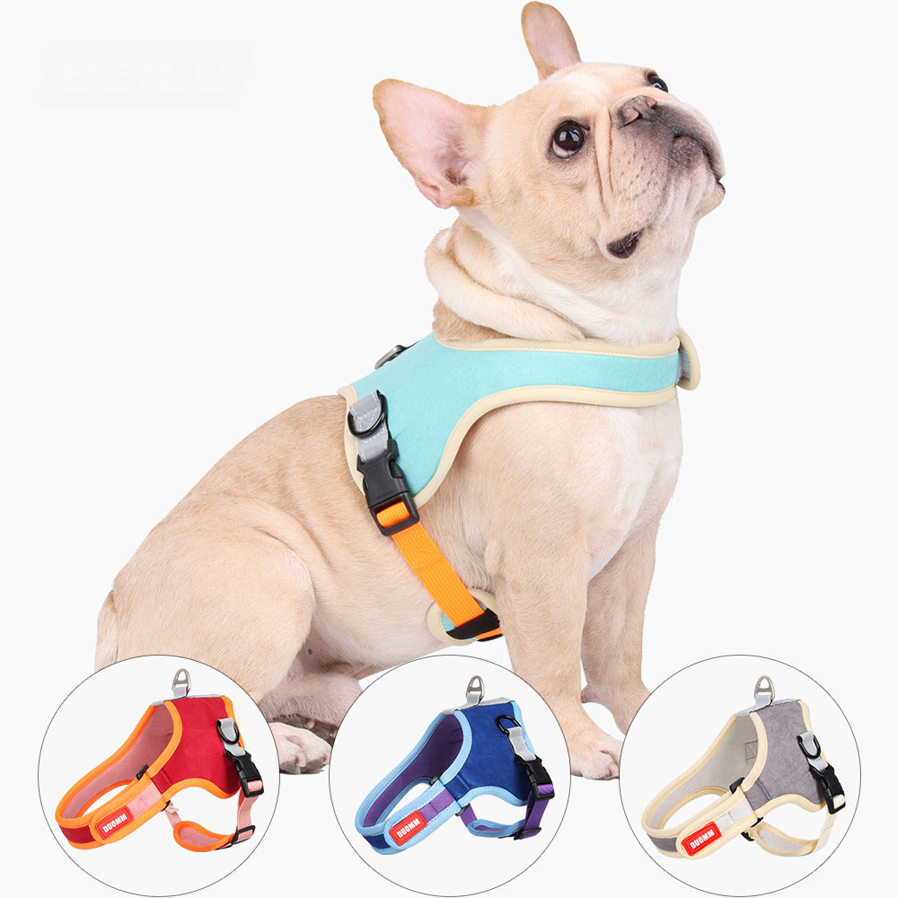 Reflective Frenchie Harness And Leash Set