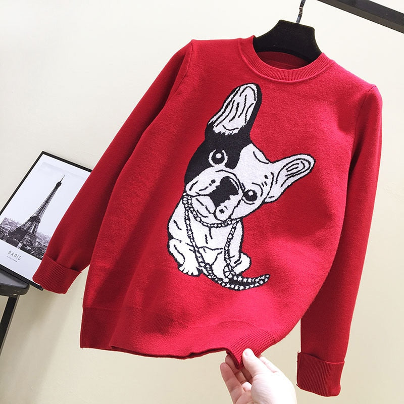 Embroidered Frenchie Sweater