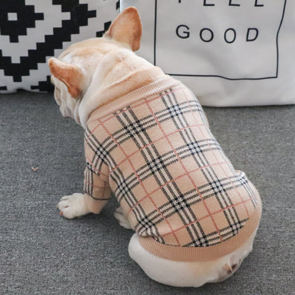 Plaid French Bulldog Sweater