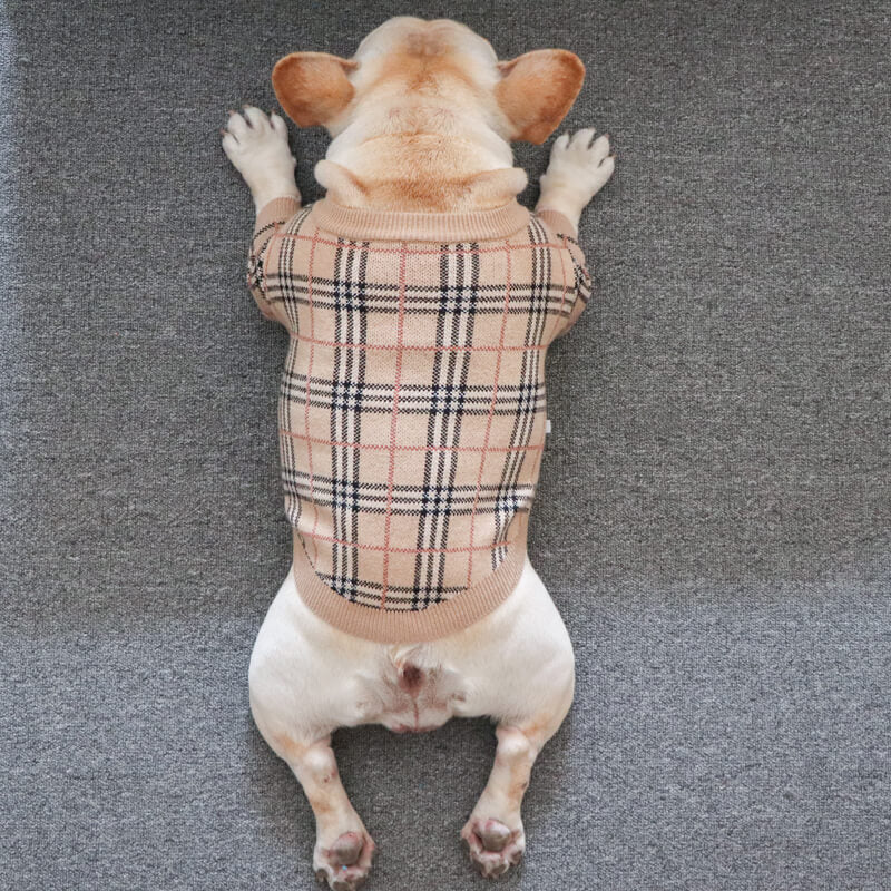 Plaid French Bulldog Sweater