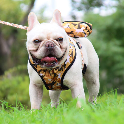 French Bulldog Harness With Waste Bag Dispenser