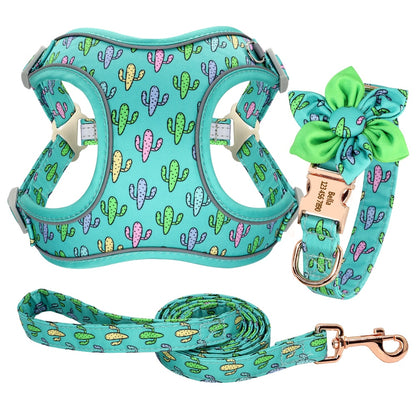 Fruity French Bulldog Collar Harness And Leash Set