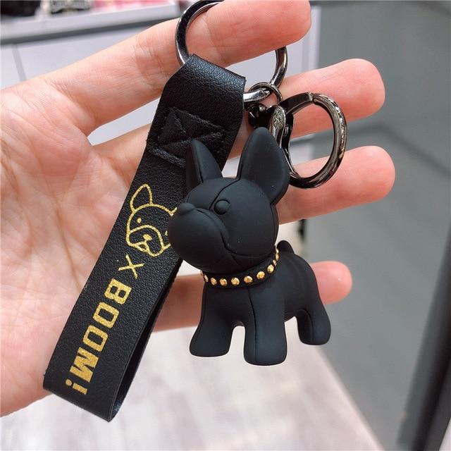 Boom Boom Frenchie Keychain Black