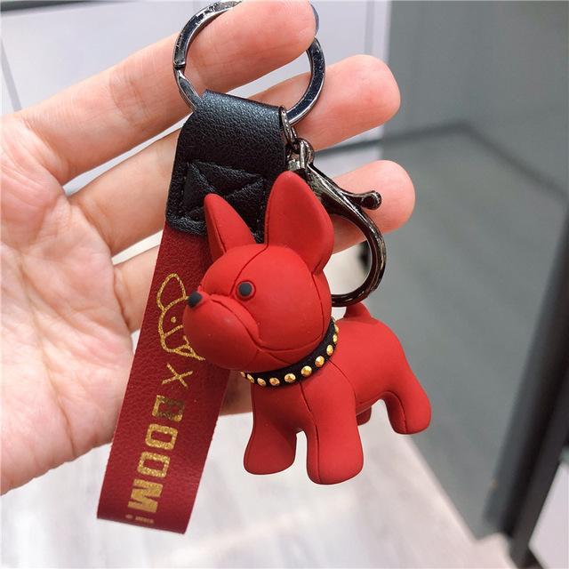 Boom Boom Frenchie Keychain Red