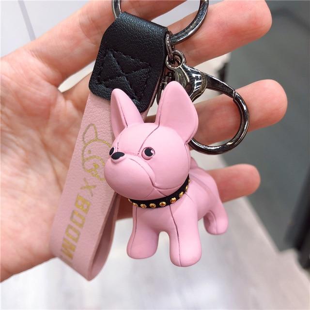 Boom Boom Frenchie Keychain Pink