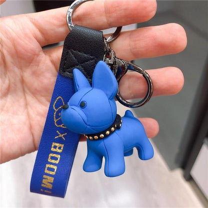 Boom Boom Frenchie Keychain Blue