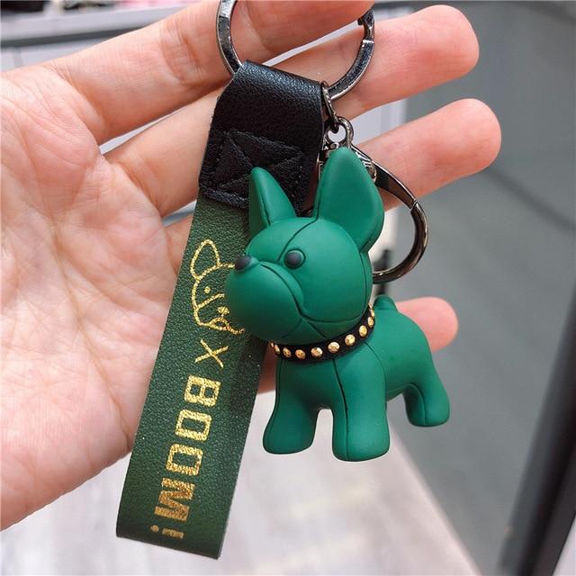 Boom Boom Frenchie Keychain Green