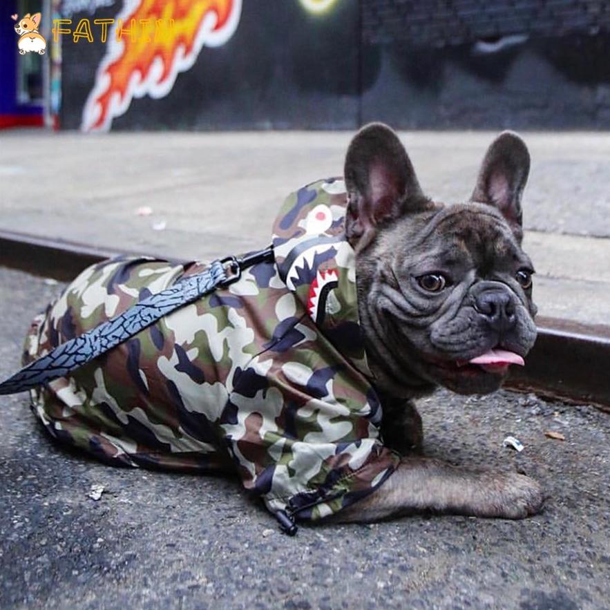 Camouflage Shark Frenchie Hooded Jacket S