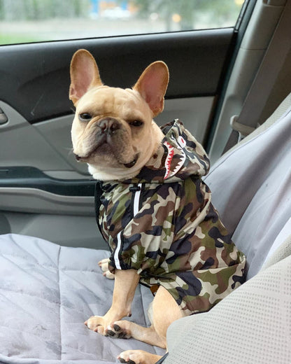 Camouflage Shark Frenchie Hooded Jacket S