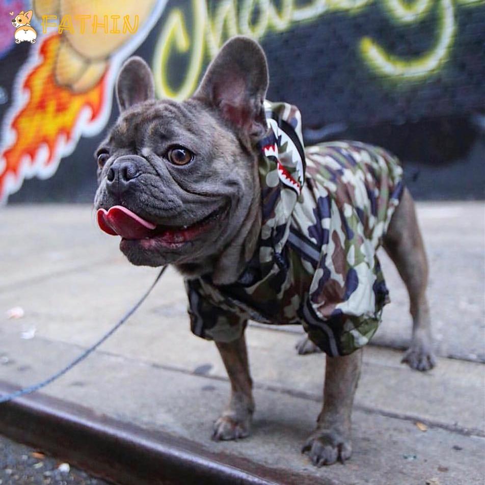 Camouflage Shark Frenchie Hooded Jacket S