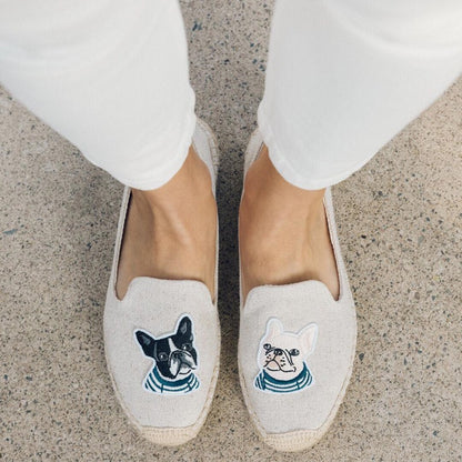 Embroidered Frenchie Espadrilles