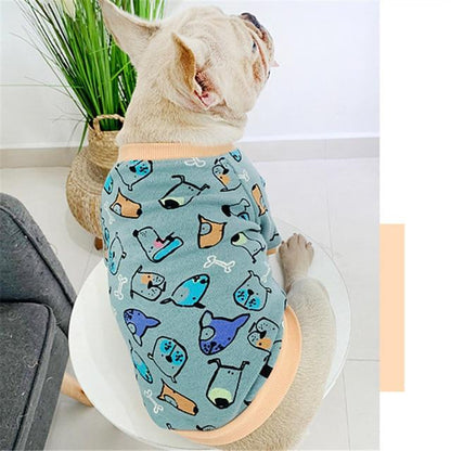 Doodles French Bulldog Sweatshirt Blue 4XL