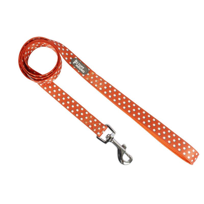 Durable Patterned Dog Leash Orange Leash L