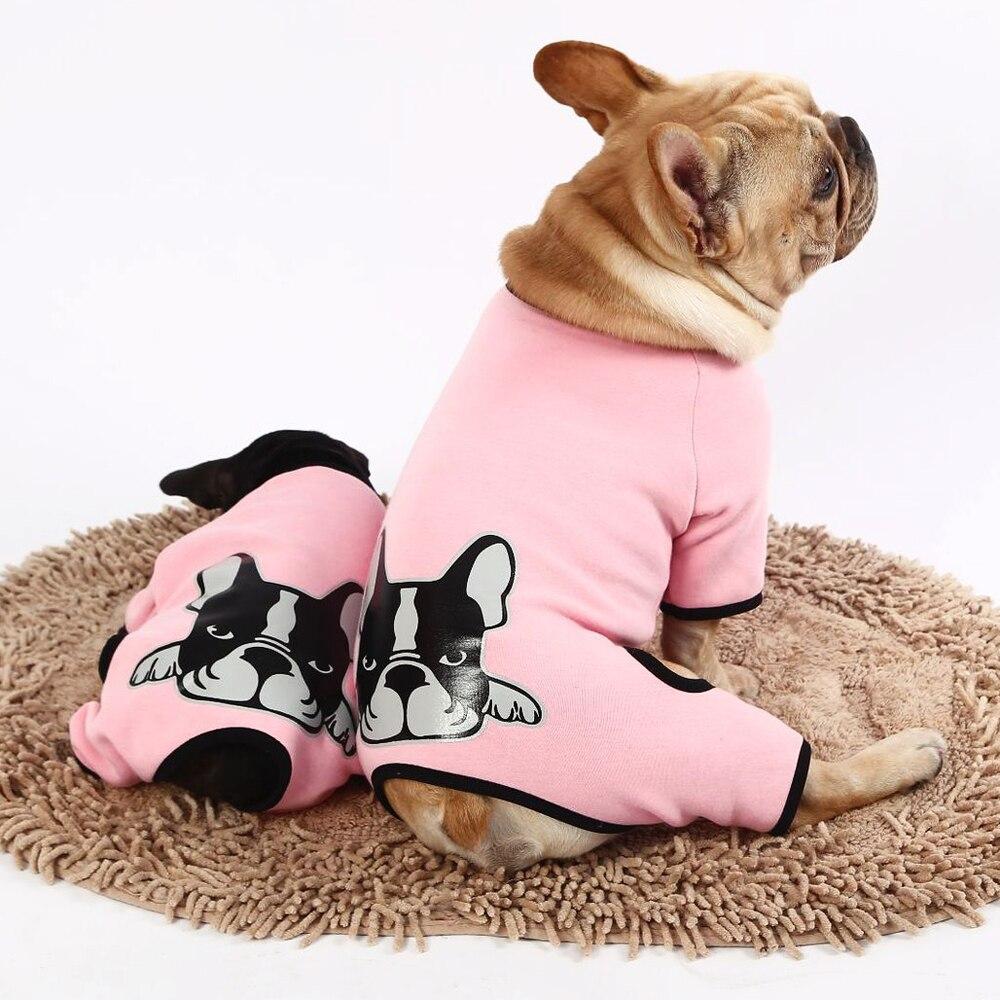 French Bulldog Print Dog Pajamas Pink XS