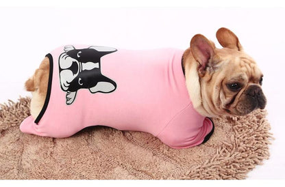 French Bulldog Print Dog Pajamas Pink XS