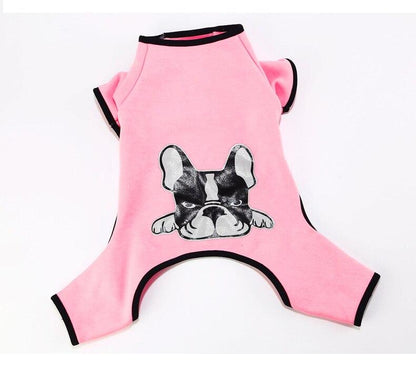 French Bulldog Print Dog Pajamas Pink XS