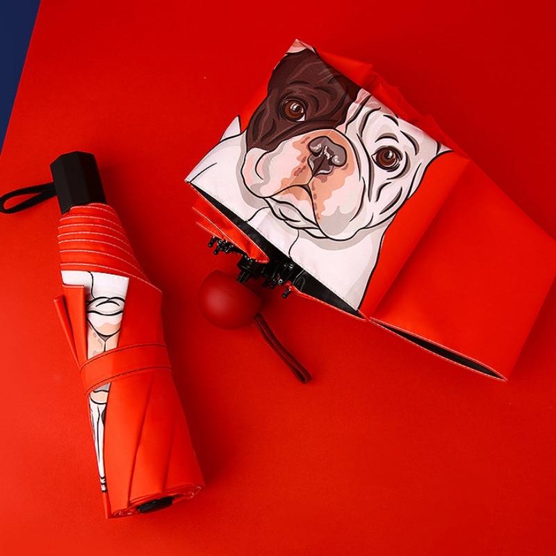 French Bulldog Print Umbrella Red Small