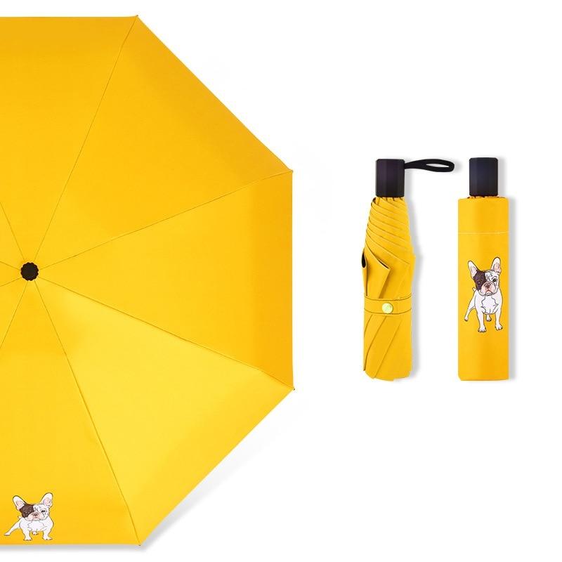 French Bulldog Print Umbrella Yellow Big