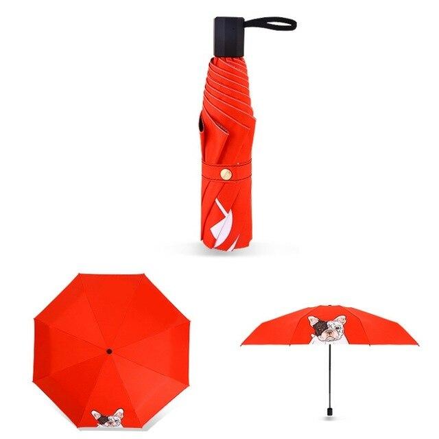 French Bulldog Print Umbrella Red Big