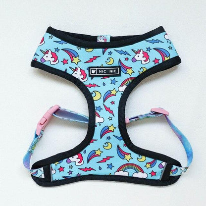 French Bulldog Unicorn Harness And Leash Set Blue Harness XL
