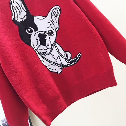 Embroidered Frenchie Sweater