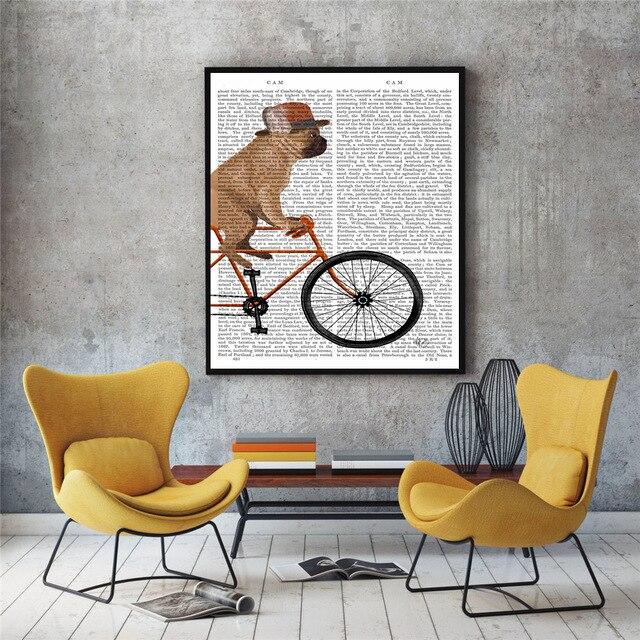 Frenchie On Bicycle Canvas Wall Art One Frenchie 40x50cm/15.5x19 in