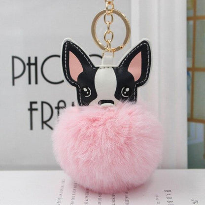 Frenchie Pom-Pom Pendant Pink