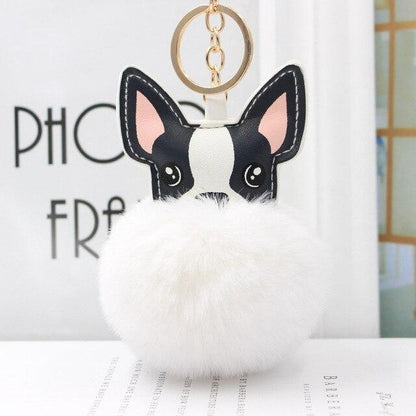 Frenchie Pom-Pom Pendant White