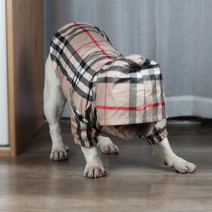 Plaid French Bulldog Raincoat