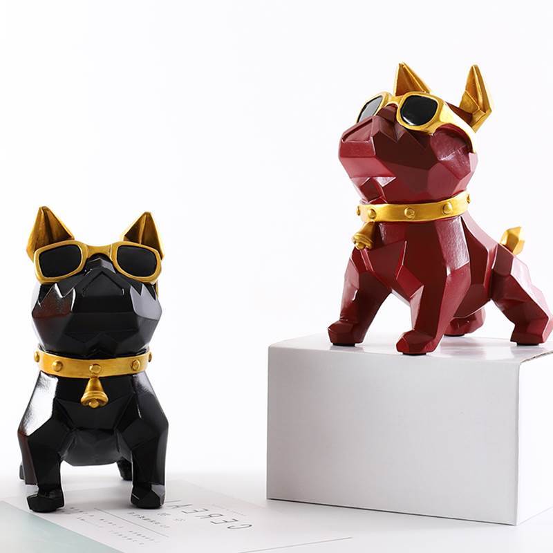 Geometric French Bulldog Figurine White