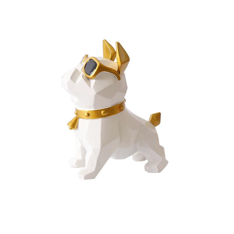 Geometric French Bulldog Figurine White