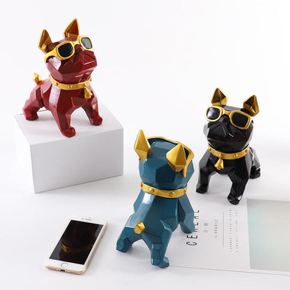 Geometric French Bulldog Figurine White