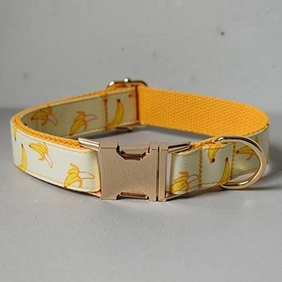 No Drama Banana Bowtie Collar and Leash Set Collar S